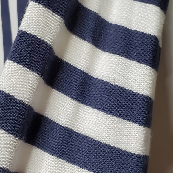 Madewell Anthem Long Sleeve V-Neck Tee Striped Blue White Size XS - Picture 5 of 9